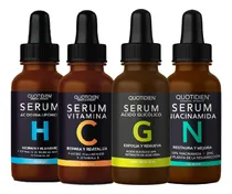 Comprar Kit 4 Serum Vitamina C + Suero Acido Hialuronico + Serum Niacinamida + Suero Ácido Glicólico Quotidien - Skin Care - Cuidado Facial Para Todo Tipo De Piel - Skincare Paquete - Antienvejecimiento