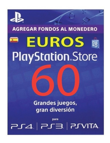 60 Euros Gift Card España Psn Playstation Store Ps3 Ps4 