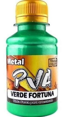 Tinta Pva Metal Colorido 100ml - True Colors - Pronto Cor Verde Fortuna - 7965