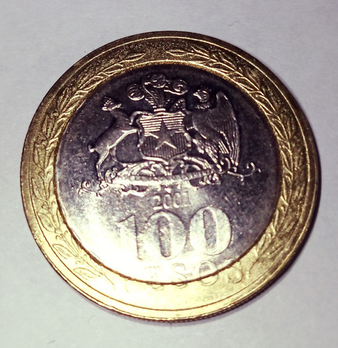 Moneda 100 Pesos Chile 2001 Unc Nueva