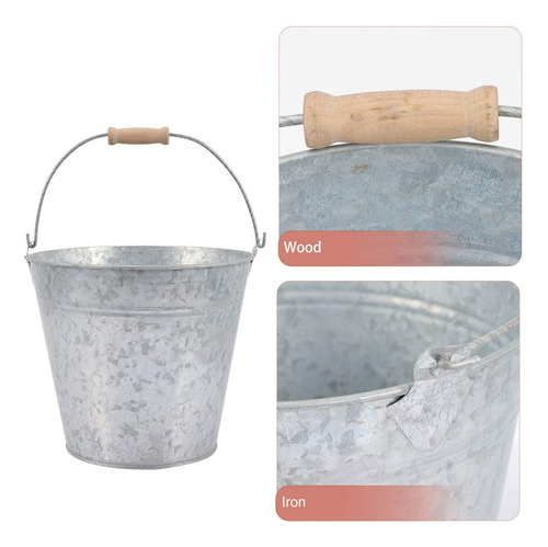 Pequeños Cubos De Metal Galvanizado Con Asas, Cubos De Lata