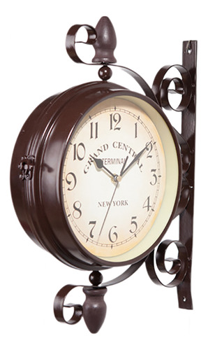 Reloj De Pared Giratorio De Metal Vintage De Doble Cara