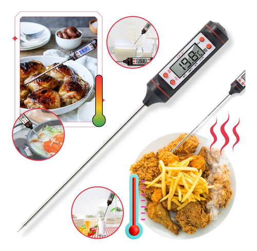 Termómetro Para Cocina Temperatura Lcd Pincha Carne Liquido