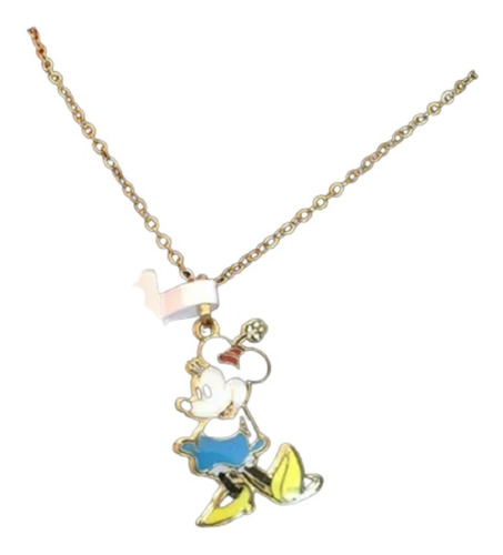 Minnie Mouse Disney C/ Cadena En Oro Laminado De 14k