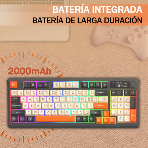 Kits Teclado Y Mouse Free Wolf T96 Rgb Español Con Pantalla
