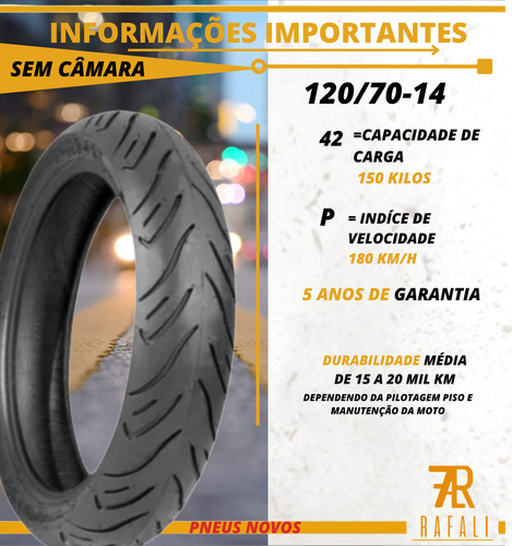 Par Pneu Pcx 150 Ano 2019 100/80-14 + 120/70-14 Sem Câmara