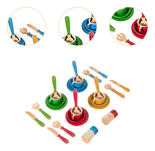 Platos Y Vajilla De Madera Para Niños, Accesorios De Cocina