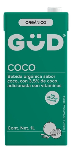 Alimento Liquido De Coco Orgánico Gud 1 L / Vegano