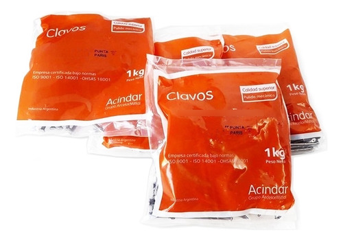 Clavo Espiralado 1 Pulgada Punta Paris Bolsa De 1 Kg Acindar