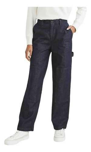 Pantalón Mujer Carpenter Straight Fit Azul Dockers