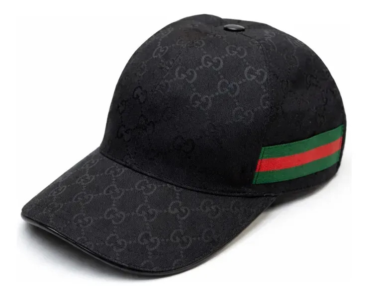 Boné Gucci Luxo Aba Curva Ajustável Influencer Cor Preto Desenho Do Tecido Lisa Tamanho Un
