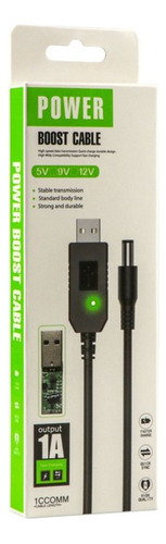 Cable Usb Power 5v 9v 12v 1 Amper Ficha 5.5 Boost Cable Negro