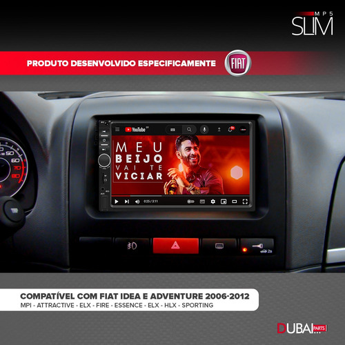 Central Multimidia Mp5 Slim Fiat Idea E Adventure 2006 2007