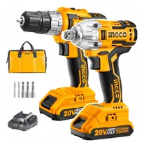 Comprar Taladro + Atornillador De Impacto 20v Ingco Brushless X2 Bat