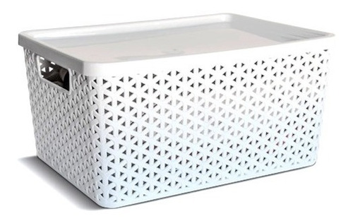 Cesto Ratan Rectangular Organizador Con Tapa - Colombraro