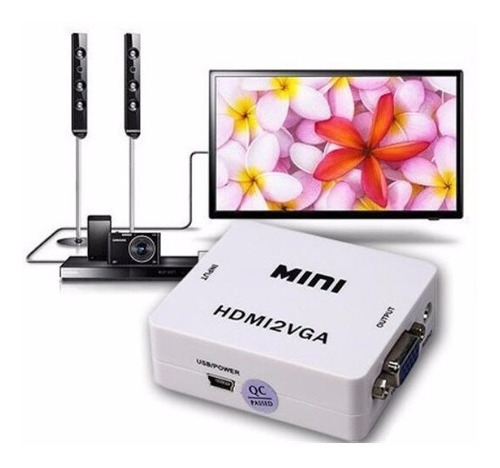 Imagen 5 de 8 de Conversor Adaptador Hdmi A Vga Activo Con Audio Local 1junta