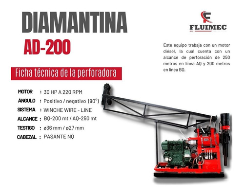 Perforadora Ad-200 / Trabaja Con Motor: 30 Hp A 220 Rpm