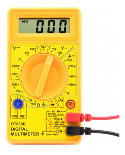 Multimetro Digital De Corriente -probador De Diodos Y De Hfe
