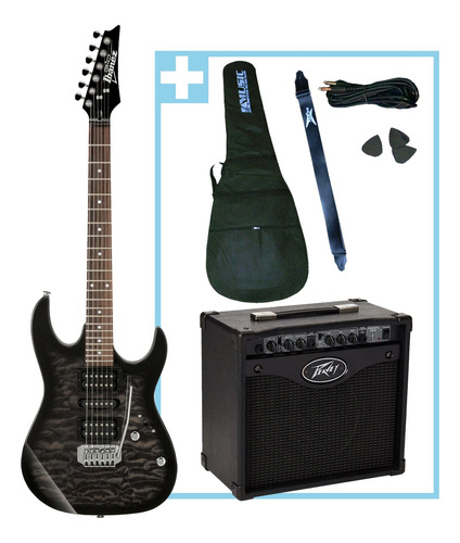 Combo Guitarra Electrica Ibanez + Amplificador + Accesorios