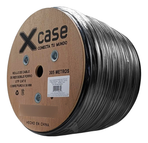 Cable Utp 305m Doble Forro Cat 6 Xcase Cobre Puro