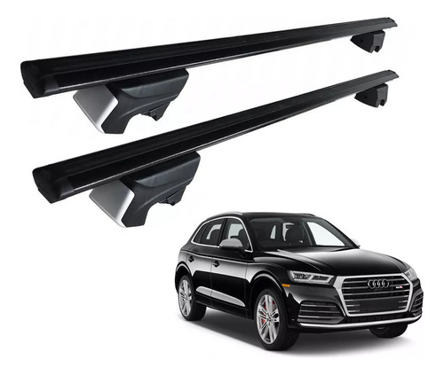 Rack Bagageiro Eqmax Beta Aluminio Preto Audi Q5 2019 2020