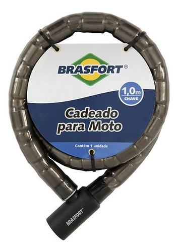 Cadeado Para Moto Brasfort Com Chave 22x1,0m   7012