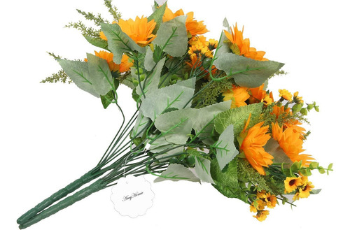 Hi Ramos De Girasoles Artificiales, 2 Ramos De Flores