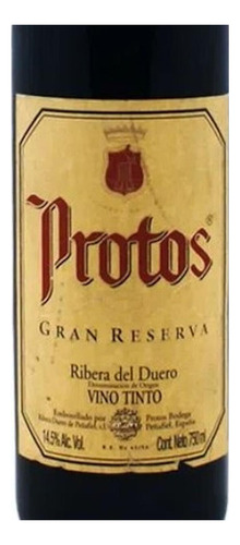 Pack De 2 Vino Tinto Protos Gran Reserva Tinta 15° 750 Ml
