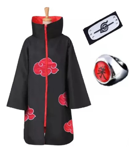 Set Traje Disfraz Akatsuki Itachi Anime Naruto Cosplay Adulto