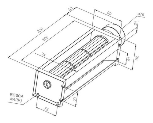 Turbina Centrífuga Ventilación, Mxalj-001, 5 1/8 Ø, 20 Altu