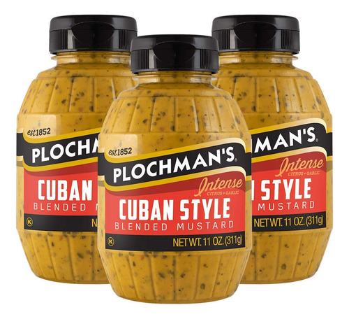 Plochman's Mostaza De Estilo Cubano De 11 Onzas (paquete De