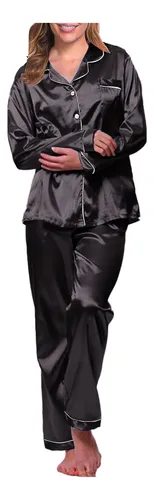 Conjunto De Pijama De Satén De Seda Para Mujer, Ropa De Dorm