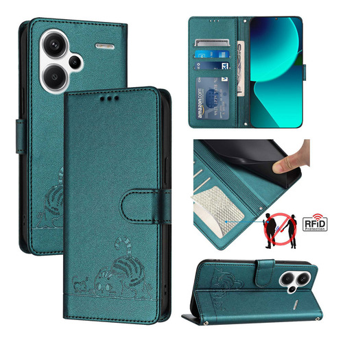 Gato Patrón Cartera Funda Compatibilidad Redmi Note 13 Pro