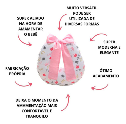Kit Almofada Amamentação+ Porta Fralda Menino Menina 2 Peças Princess