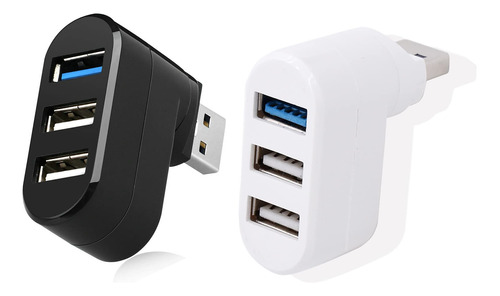 2 Uds Mini Concentrador Usb Giratorio 3 Puerto