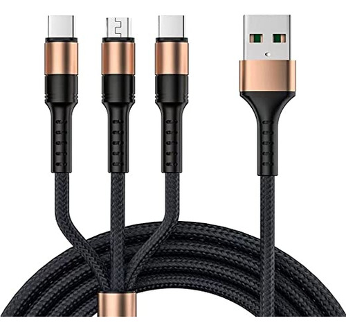 Cable De Carga Múltiple De 4 Pies, Decebaya 3 En 1 Usb 5a C