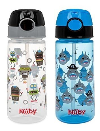 Botella De Agua Nuby Para Niños Estampada Flipit Active Con