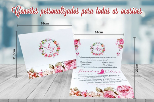 60 Convites + 120 Individuais Aniversário Casamento Personal