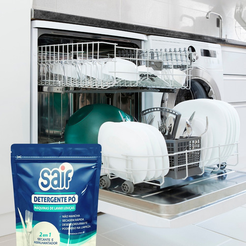 Kit 2 Detergente Em Pó Máquina Lavar Louça 1kg Sabão Secante