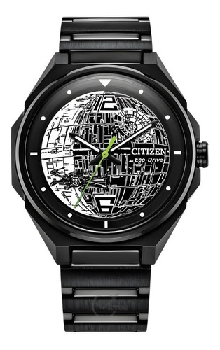 Citizen Star Wars Death Star Black Bj6539-50w ..... Dcmstore Color de la correa Negro Color del bisel Negro Color del fondo Negro