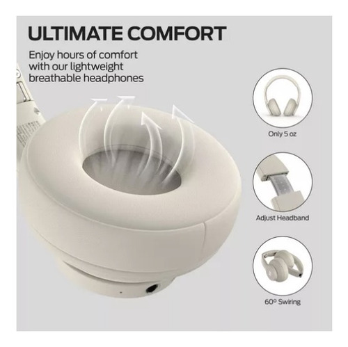 Audífonos Over-ear Monster E58-w - Sonido Premium Y Confort Beige