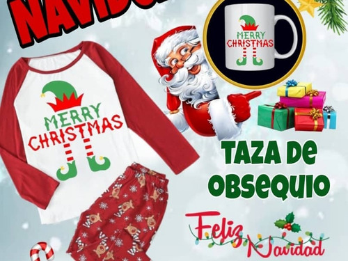 Pijamas Navideñas Para Toda La Familia !!! Con Obsequio 