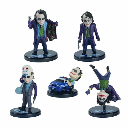 Kit 5 Boneco Chaveiro Coringa Joker Dark Knight Heath Ledger