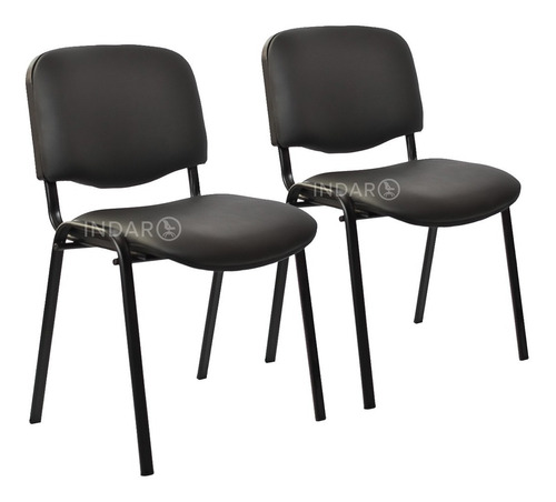 Imagen 1 de 9 de Silla Apilable Fija Indar Iso Sala Espera Tapizada Pack X2