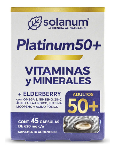 Platinum 50 Vitaminas Y Minerales 45 Cápsulas Solanum