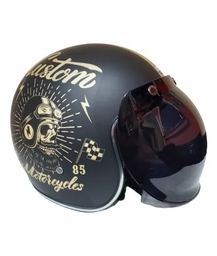 Casco Retro Open Face Tipo Cafe Racer Vespa Custom Env o gratis