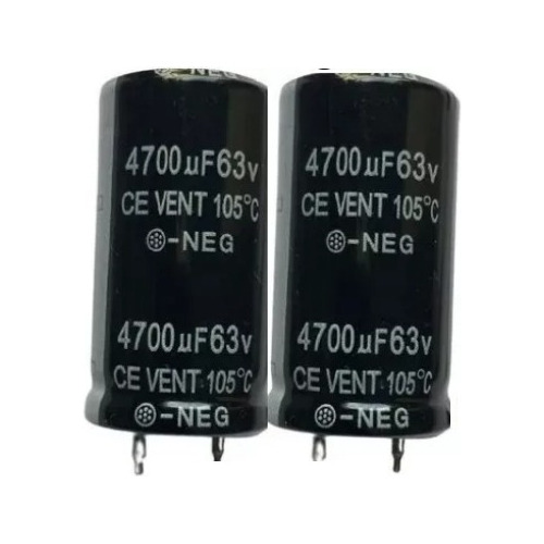 Capacitor Eletrolítico Snap 4700uf 63v 105º - 2 Unidades