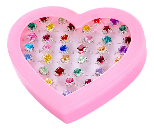 Set De 36 Anillos De Joyería Para Niñas Pequeñas En Caja, Ju