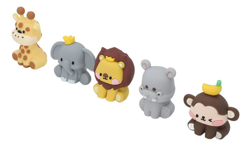 Decoración Para Tartas Con Animales De La Jungla, 5 Unidades