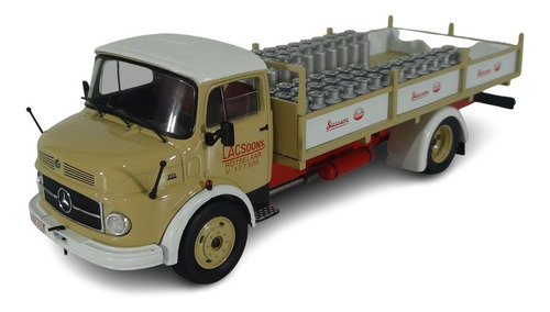 Mercedes 1113 Ano 1978 4x2 Carroceria Tambor Bege Esc 1:43